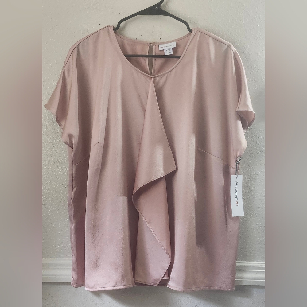 Liz Claiborne Blush Pink Draped Blouse